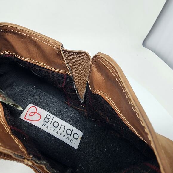 Blondo Victory Bootie Women 7.5M Brown Nubuck Leather Ankle Side Zip Waterproof - Picture 10 of 11